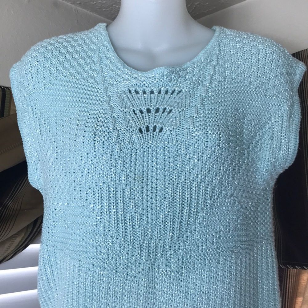Vintage Baby Blue Knit Top | Cross-Country Knits. - Picture 4 of 8